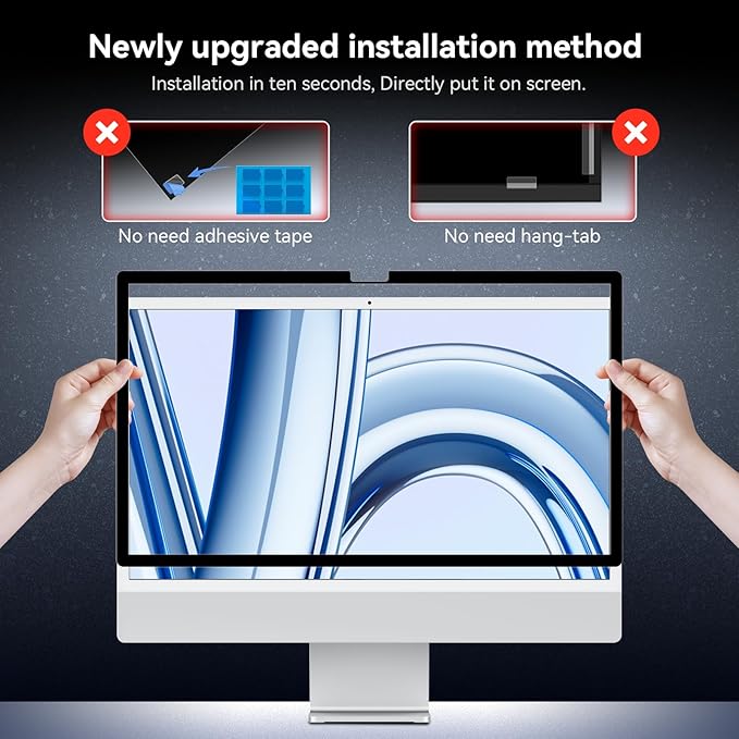 Privacy Screen for iMac 24 Inch 2021-2024 Destop Computer Monitor, Anti Glare - Image 6