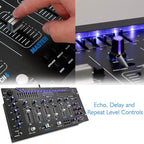 Pyle 6 Channel Mixer, Stereo Mixer, Professional Sound System, LED Illumination - Image 5