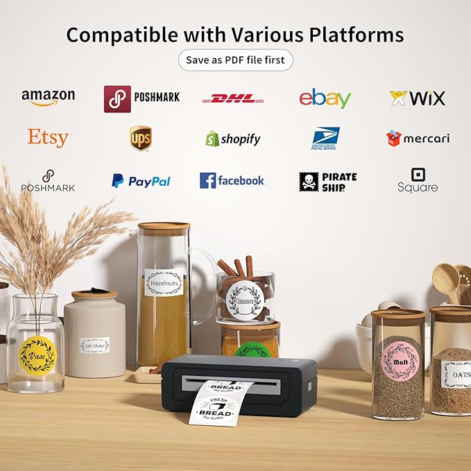 Bluetooth Thermal Shipping Label Printer, 4X6 Inkless Label Machine - Image 5