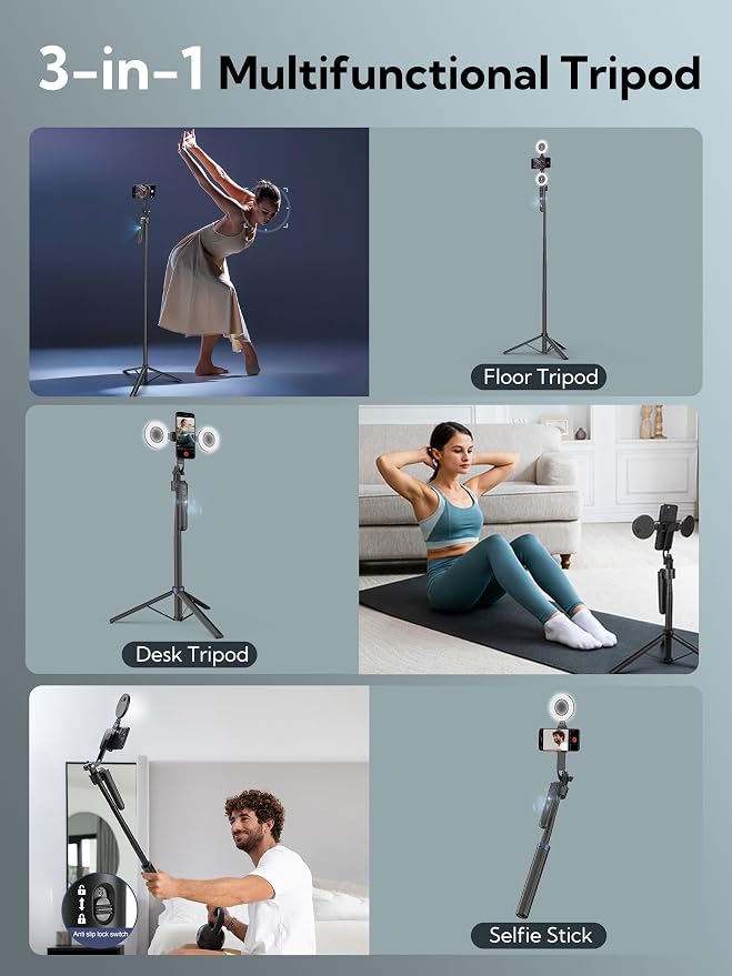 Auto Face Tracking Tripod 360 Rotation, Phone Tripod - Image 5