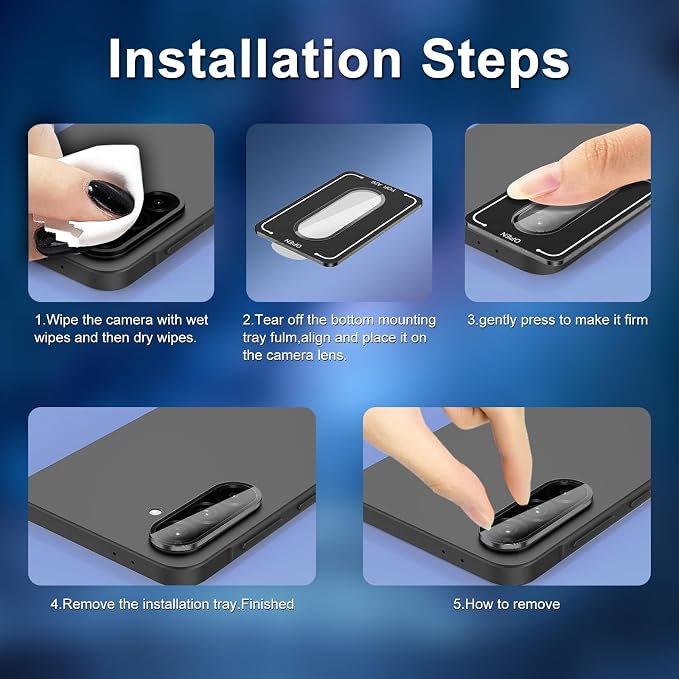 for Samsung Galaxy A26 Camera Lens Protector, Individual Metal Ring Tempered - Image 7
