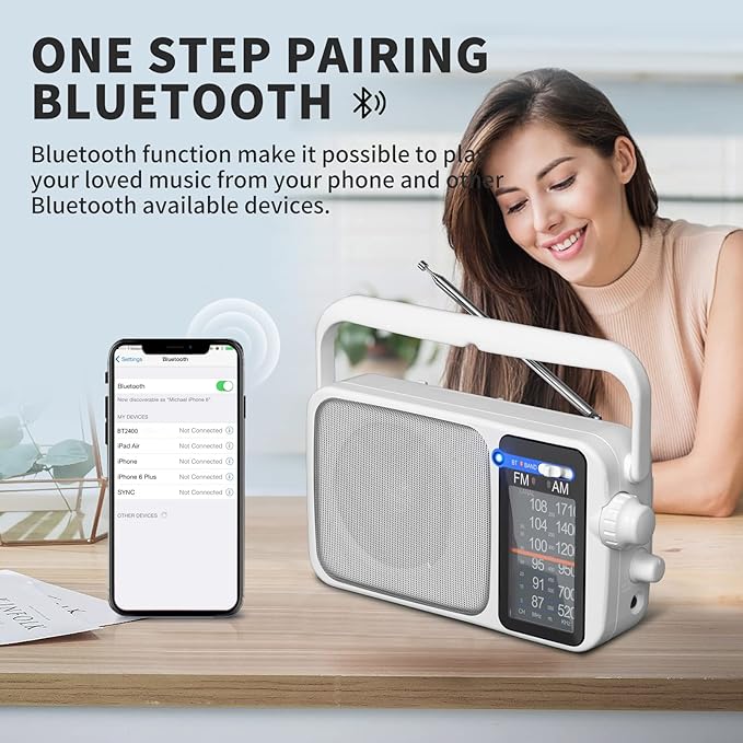 YOWGULF AM FM Radio with Best Reception, Battery Operated or AC Power, Large - Image 4