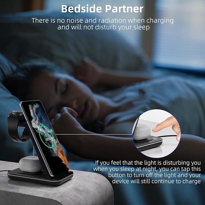 Wireless Charger for Samsung, 3 in 1 Fast Charging Station for Samsung Galaxy - Image 7