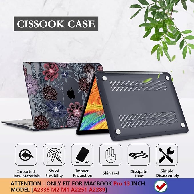 CISSOOK Compatible with MacBook Pro 13 inch Case 2025-2020 A2338 M2 M1 A2251 - Image 6