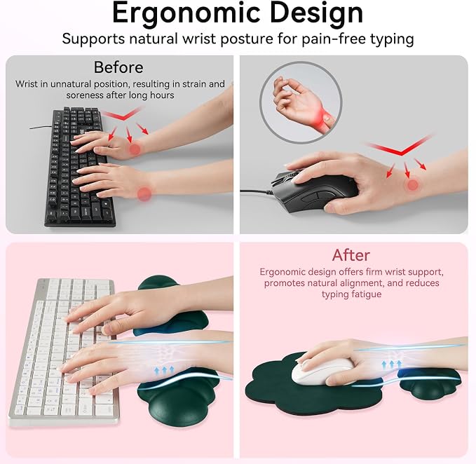 Cloud Wrist Rest for Computer Keyboard, 4-in-1 Memory Foam Leather Cloud - Image 4