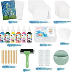 Gel Printing Plate Kits with Paints, Washi Stickers, Mixing Cups, Blank Cards - Image 3