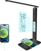 Desk Lamp with Wireless Charger，USB Charging Port, Dimmable Office Desk Light by snsok