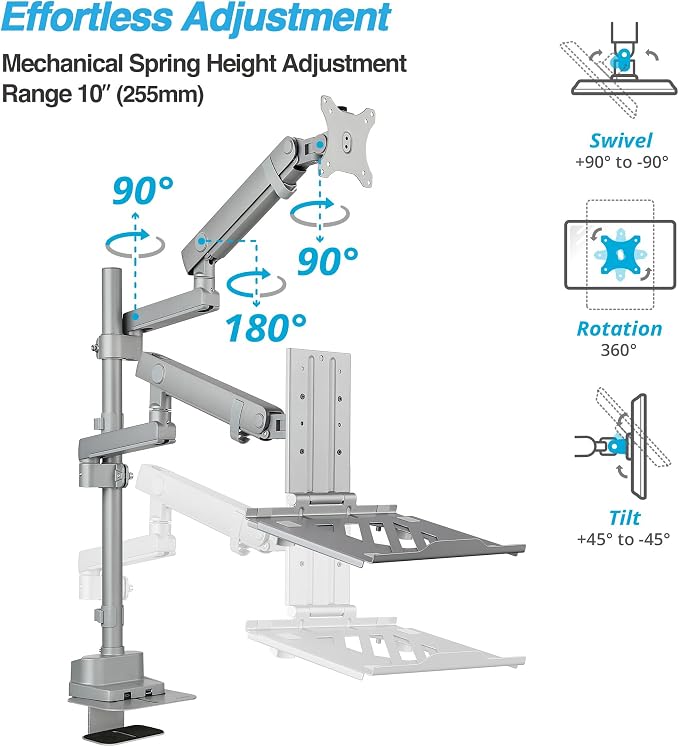 AVLT Laptop & 40 Inch Monitor Arm Pole Top Mount - Image 4