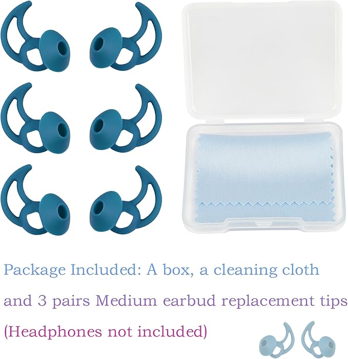 Medium Earbud Tips Silicone Replacement Ear Tips Compatible - Image 3