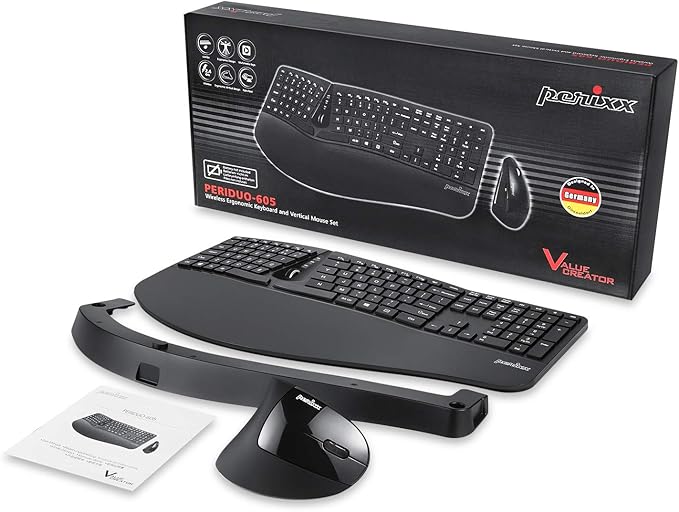 Perixx Periduo-605, Wireless Ergonomic Split Keyboard and Vertical Mouse Combo - Image 6