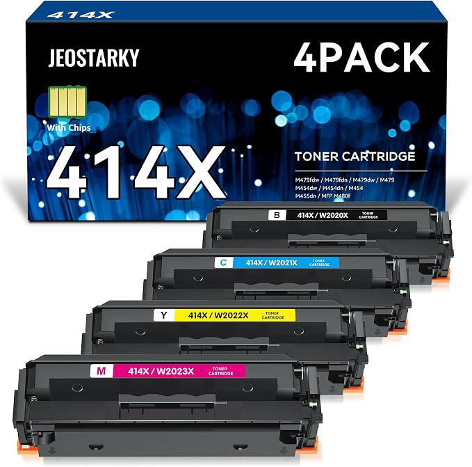 414x Toner Cartridges 4 Pack High Yield Replacement by Jeostarky