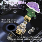 BASN Bmaster5 in Ear Monitors, 1DLC Diaphragm+4BA 5 Drivers IEM Earphones - Image 2