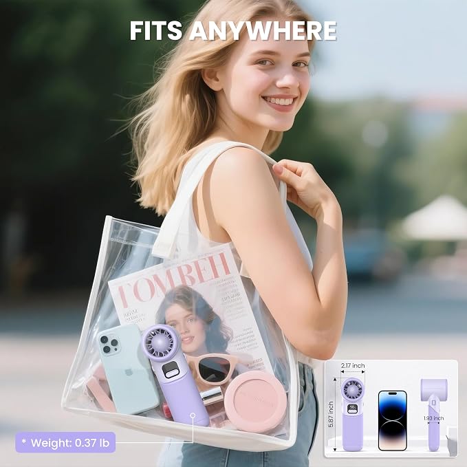 Portable Handheld Fan - 5000mAh Rechargeable Battery - Image 6