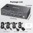 KVM Switch 2 Monitors 2 Computers 8K@60Hz/4K@144Hz, HDMI Displayport KVM - Image 9