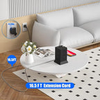 Power Strip Tower with Multiple Outlets 16.5 Ft Extension Cord Flat Plug with - Image 2