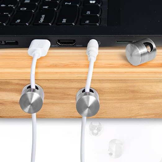 2 Sets Charger Holders for Cords, Adhesive Metal Cord Clips, Cable Management - Image 6