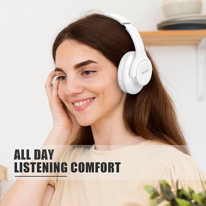 KVIDIO Bluetooth Headphones Over Ear, 65 Hours Playtime Wireless Headphones - Image 4