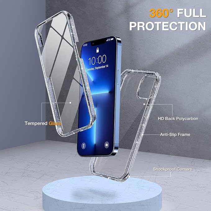 Miracase Glass Case for iPhone 13 Pro Max 6.7 inch, Upgrade Full-Body Clear - Image 2