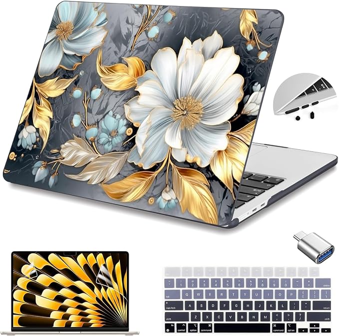 Teryeefi Compatible with M3 M4 MacBook Air 15 inch Case 2025 2024 2023 Release by Teryeefi