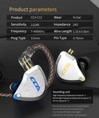 CCA C12 in Ear Monitor Headphones 5BA 1DD Hybrid HiFi IEM Earphones Noise - Image 8