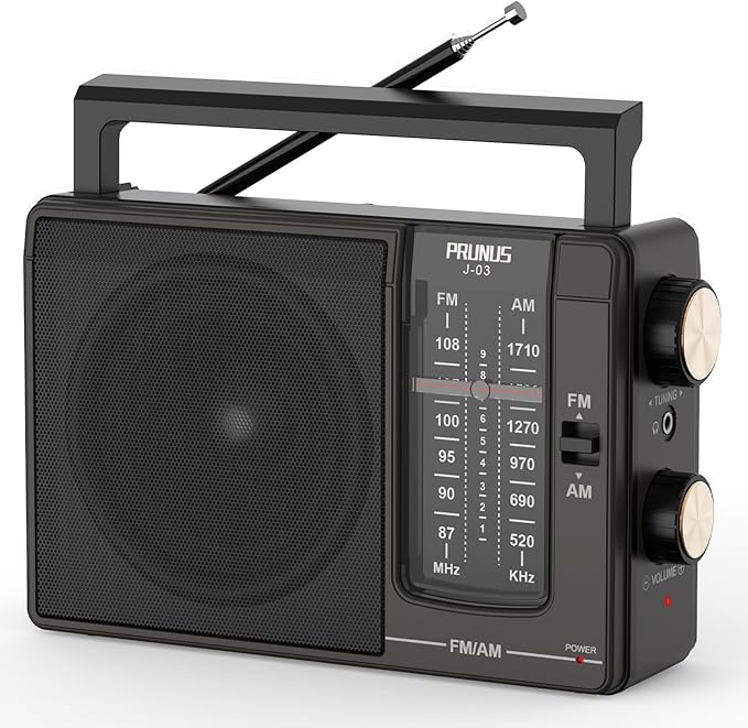 PRUNUS J03 AM FM Radio Portable Plug in Wall or AA Battery Operated by PRUNUS