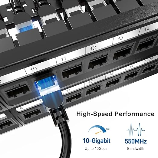 Jadaol 48 Port Patch Panel Rackmount or Wall Mount 19-Inch, 2U Cat6 Network - Image 2