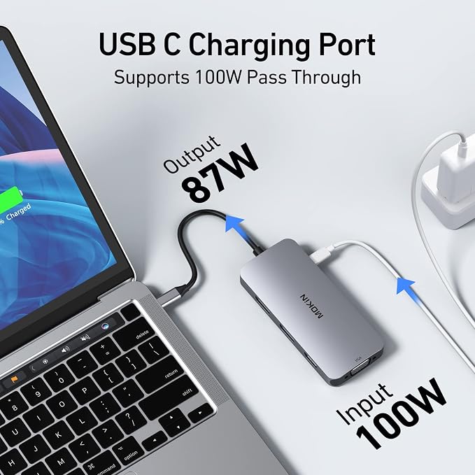 USB C Docking Station Dual DisplayPort, 8 in 1 USB Hub - Image 3