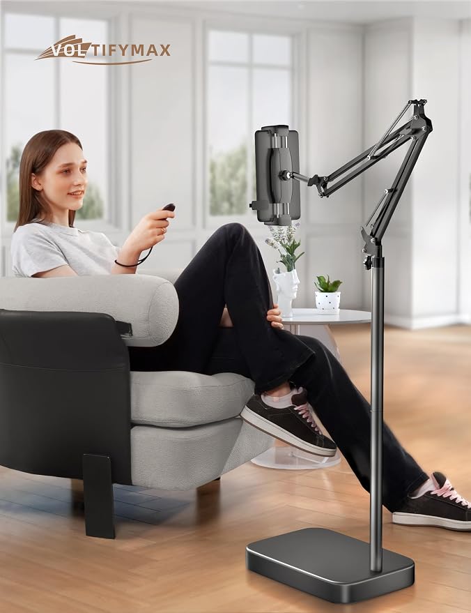 Kindle Floor Stand with Remote Page Turner, Tablet Stand with 11lb Stable Base - Image 8