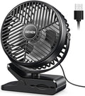 GEHEN Clip-On Fan with Sturdy Clamp, USB-Powered Fan 3-Speed, Ultra-Quiet by GEHEN