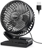 GEHEN Clip-On Fan with Sturdy Clamp, USB-Powered Fan 3-Speed, Ultra-Quiet by GEHEN