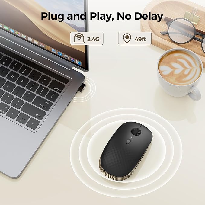 TECKNET Wireless Mouse, Rechargeable Slim Portable Silent Computer Mouse - Image 2