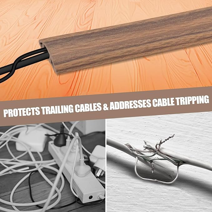 Floor Cord Cover Cavity 0.8"x0.37" Self Adhesive Cord Hider, 10FT Low Profile - Image 6