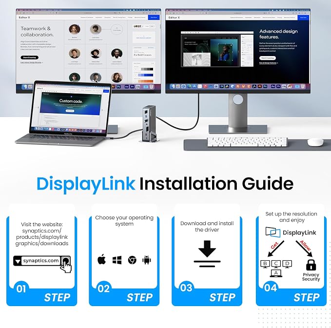 DisplayLink Docking Station Triple 4K@60Hz Monitor - Image 9