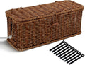 Cable Management Box, Desk Handwoven Rattan Cord Hider Organizer Box by AllHercom