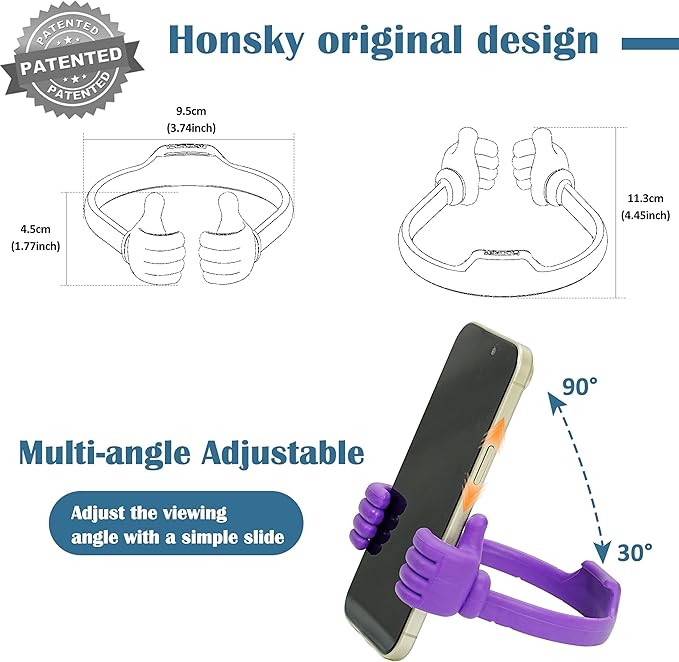 Honsky Cell Phone Stand Holder 2-Pack, Thumbs Up Lazy Phone Stand, Universal - Image 3