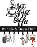 Personalized Coffee Key Holder Wall Mount, Custom Metal Key Rack Key Holder by Syneiro