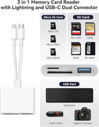 SD Card Reader for iPhone iPad Built-in Dual Cords Card Reader - Image 5
