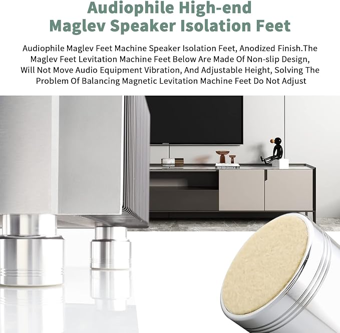 Tertullus 4pcs Aluminum Speaker Isolation Feet Sound Isolation Maglev Feet - Image 5