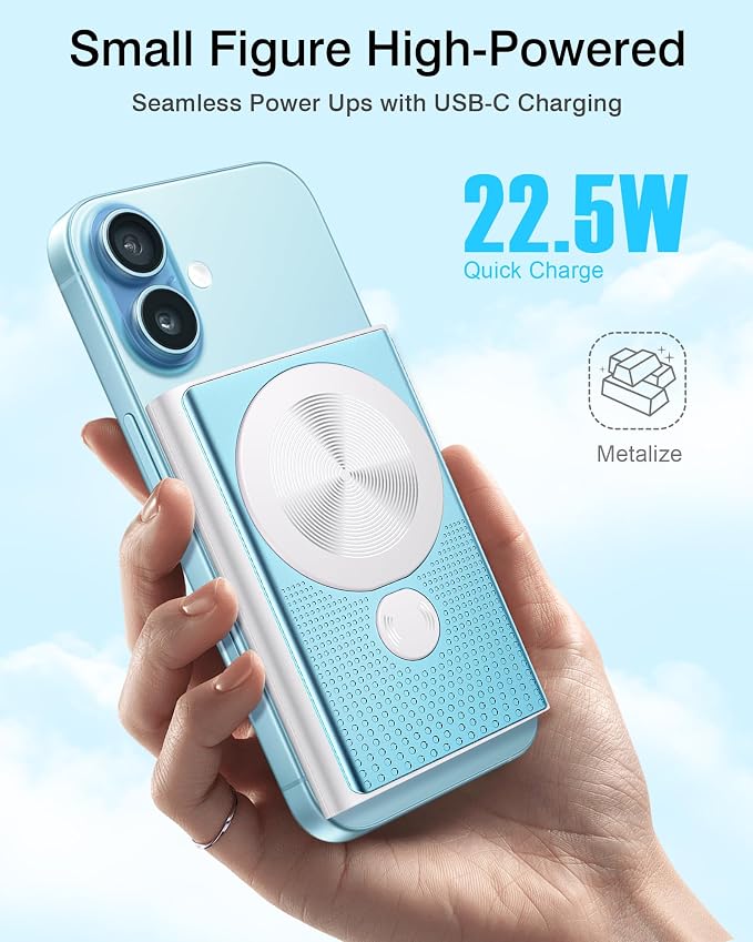 Kesguar Magnetic Portable Charger, 10000mAh 22.5W PD Super Fast Charging - Image 2