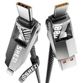 SHEZI Nylon Braided 4 in 1 USB C Cable 100W 3FT Compatible by SHEZI