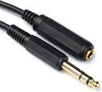 Disino 15FT 1/4 Inch Male to Female Stereo Extension Cable Gold Plated Quarter by Disino