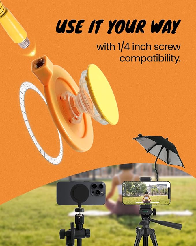 3 in 1 Magnetic Umbrella Sunshade Collapsible Expandable Phone Grip & Stand - Image 2
