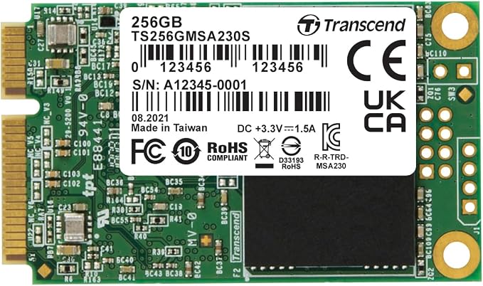 Transcend 256GB mSATA SSD with Dram Cache, Mini SATA III 6G/s Internal Solid by Transcend