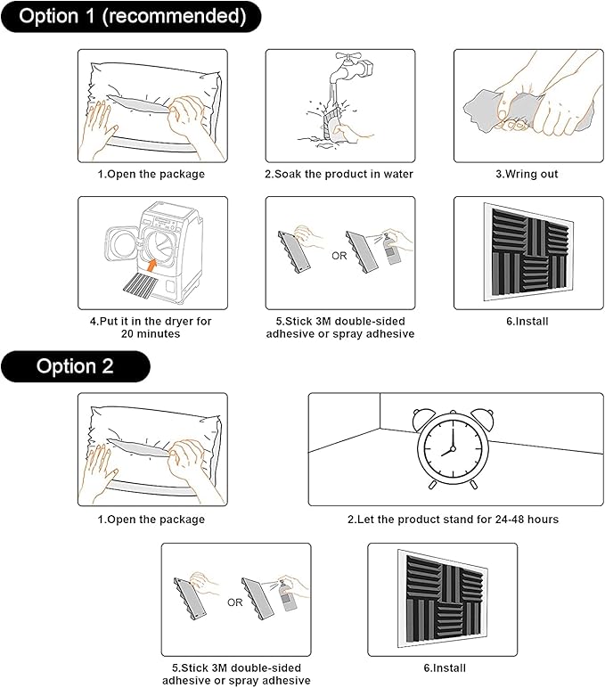 JBER 12 Pack Acoustic Foam Panels, High Desnsity Studio Soundproofing Wedges - Image 6