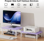 ECOLOVI Wood Computer Laptop Monitor Stand Riser, 4-Height Adjustable Desk - Image 3