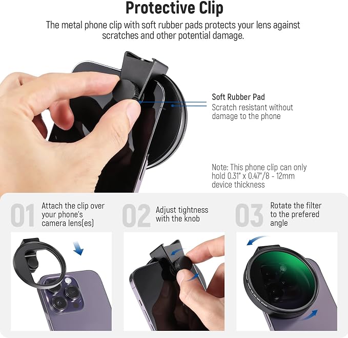 NEEWER CPL Filter for Phone, 67mm Camera Lens Polarizing Filter - Image 5