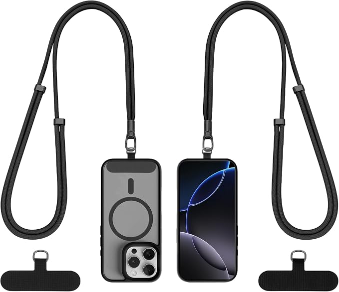 Phone Lanyard 2 Pack, 2x Adjustable Crossbody Phone Strap, 2x Tether Tab by Dadanism