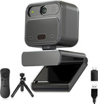 4K Webcam with 2 Microphone, Wide Angle PC Cameras with Mirror & Flip Funtion by SAYLAS
