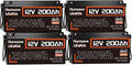 4PACK 12V 200Ah LiFePO4 Battery, Built-in 200A BMS, Rechargeable Deep Cycles by HumsiENK