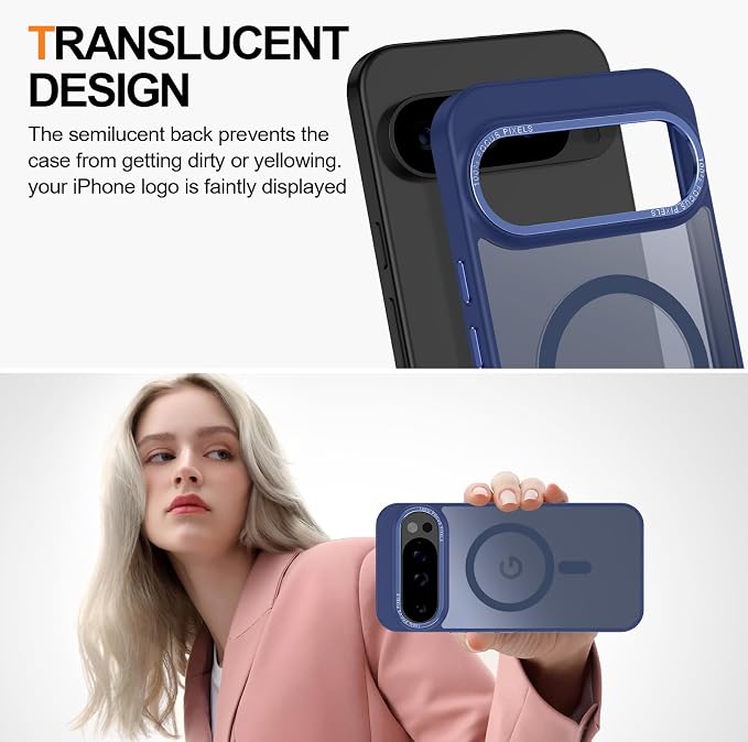 Magnetic for Google Pixel 9/Pixel 9 Pro Case, Shockproof Slim Translucent Matte - Image 7